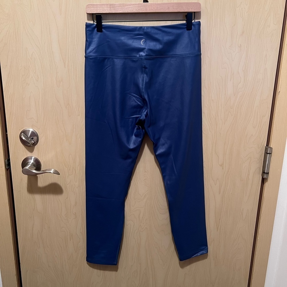Zyia blue metallic leggings